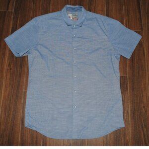 Jam Session Button Up Short Sleeve Shirt Blue 2XL Chest 44" Cotton Blend